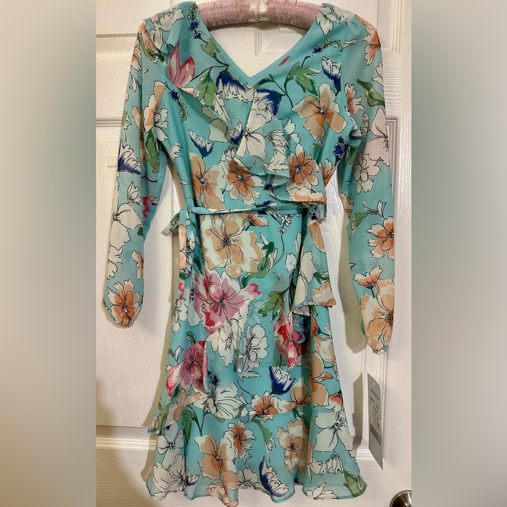 Rare Editions Floral Kids Dress - Teal and Multicolor - NWT!